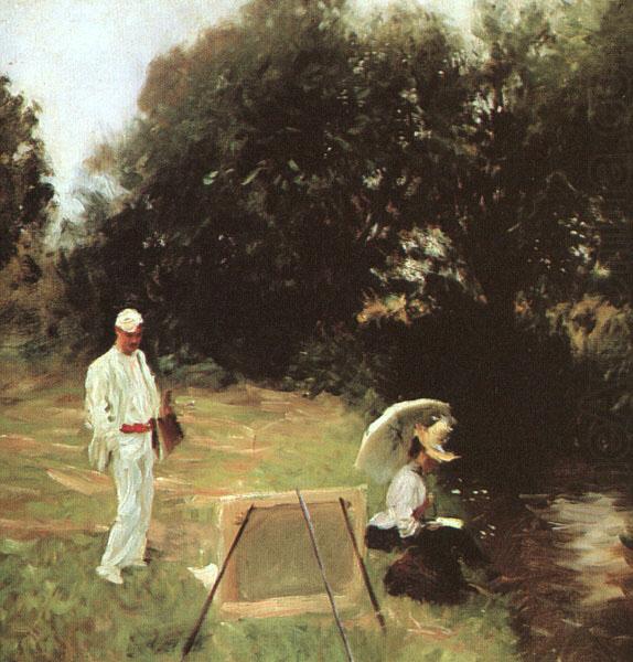 Dennis Miller Bunker Painting at Calcot, John Singer Sargent